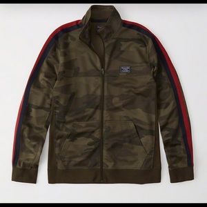 Abercrombie&Fitch olive camo varsity track jacket